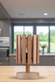 Opviq Lámpara de Mesa de Madera Color Roble